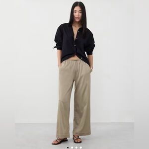 Banana republic WIDE-LEG CRINKLED SATIN PULL-ON PANT